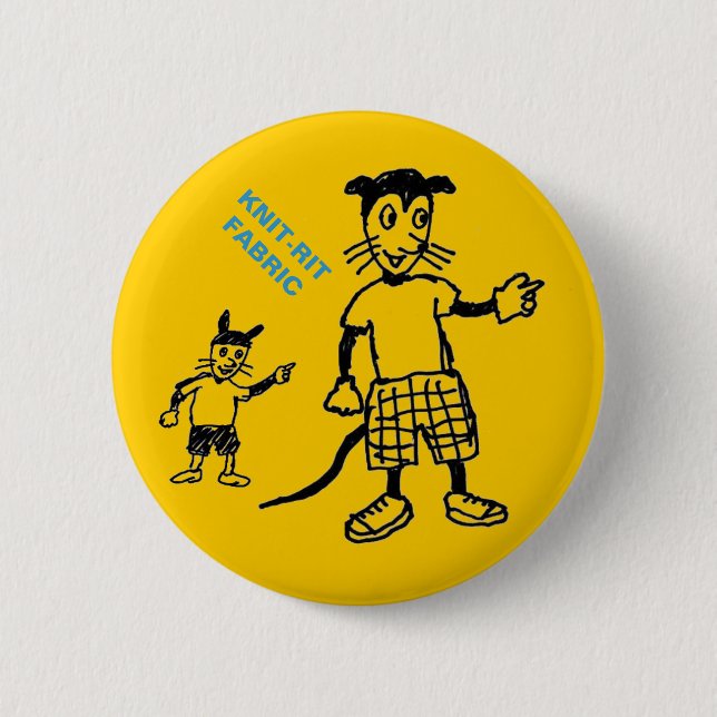 Badge Rond 5 Cm Bouton étrange d'animaux (Devant)