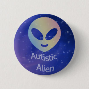 Badge Rond 5 Cm Bouton étranger autiste
