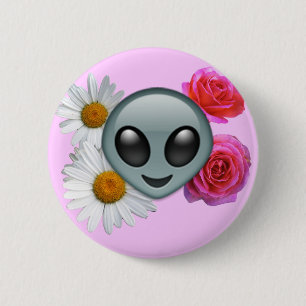 Badge Rond 5 Cm bouton étranger d'emoji