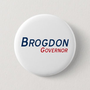 Badge Rond 5 Cm Bouton excité du Gouverneur de Brogdon