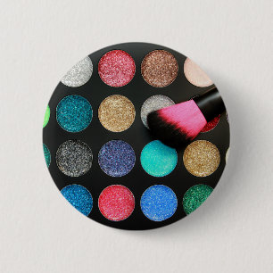 Badge Rond 5 Cm Bouton Eyeshadow parties scintillant