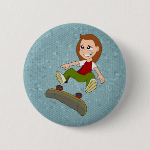 Badge Rond 5 Cm Bouton faisant de la planche à roulettes de bande