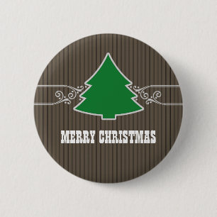 Badge Rond 5 Cm Bouton Fancy Christmas Tree Swirls