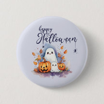 Bouton Fantôme Citrouille Halloween éffrayant