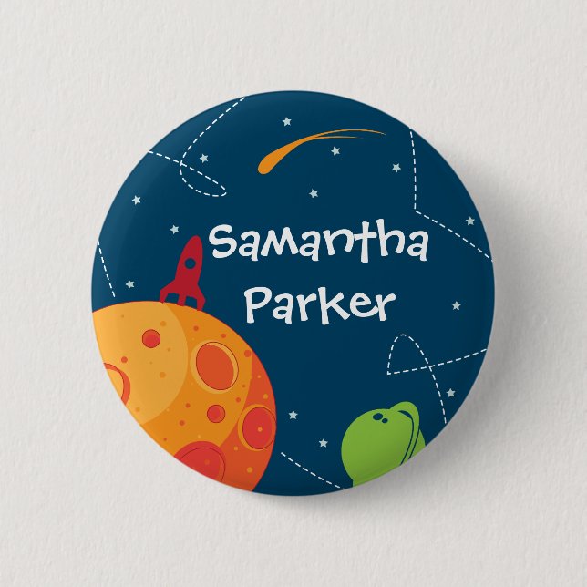 Badge Rond 5 Cm Bouton Favoriser l'anniversaire de l'astronaute sp (Devant)