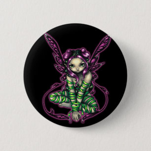 Badge Rond 5 Cm " Bouton féerique "captif