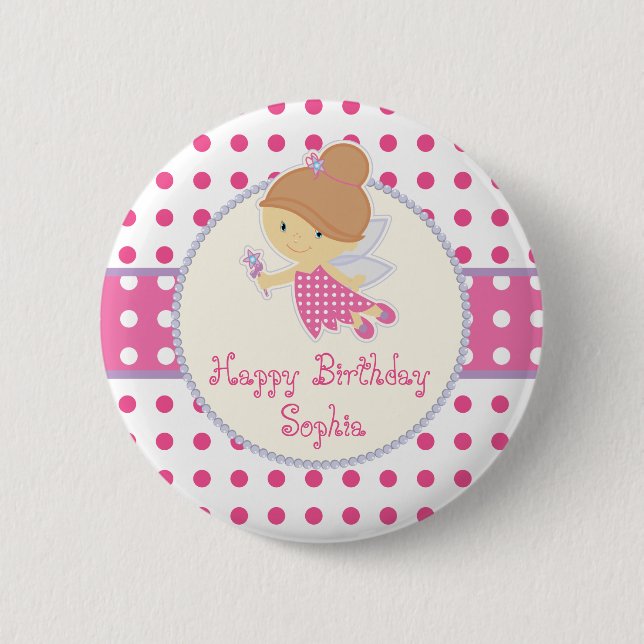 Badge Rond 5 Cm Bouton féerique d'anniversaire (Devant)