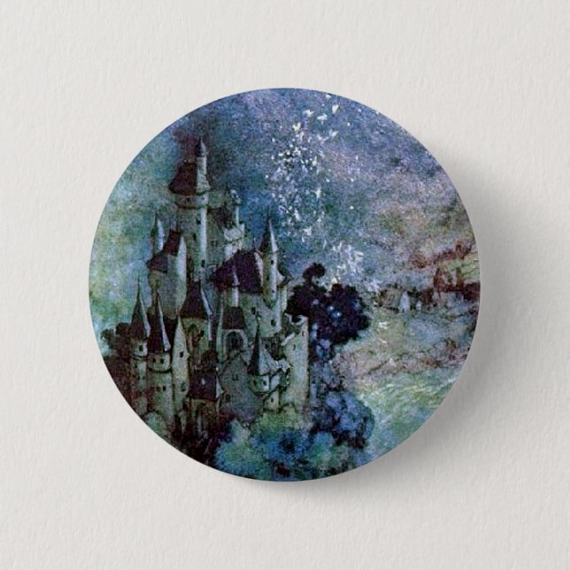Badge Rond 5 Cm Bouton féerique de château de terre (Devant)