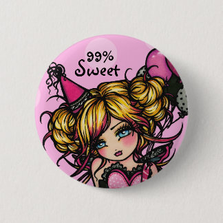 Badge Rond 5 Cm Bouton féerique de fille d'anniversaire de partie