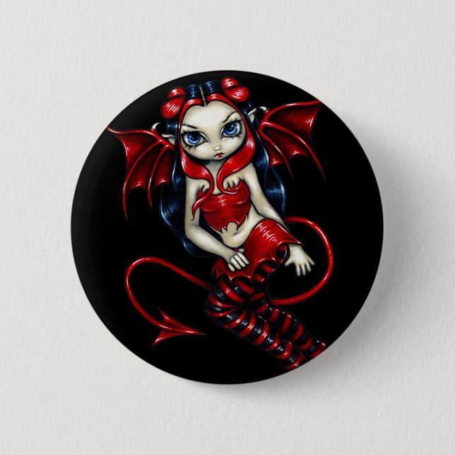 Badge Rond 5 Cm " Bouton féerique "diabolique (Devant)