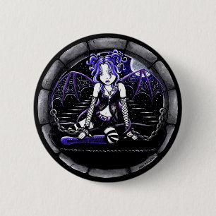 Badge Rond 5 Cm Bouton féerique gothique de Pinback d'art enchaî