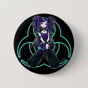 Badge Rond 5 Cm Bouton féerique radioactif de "Reagan" Cybergoth