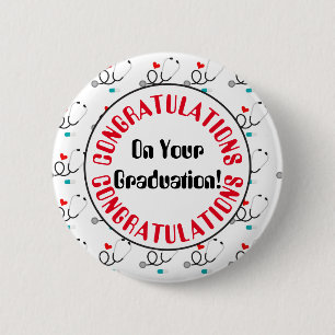 Badge Rond 5 Cm Bouton Félicitations infirmière de fin d'études