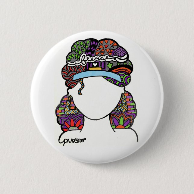 Badge Rond 5 Cm Bouton FÉROCE (Devant)