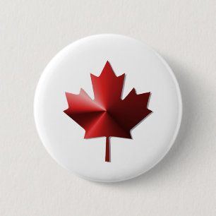 Badge Rond 5 Cm Bouton Feuille d'érable drapeau du Canada