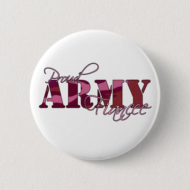 Badge Rond 5 Cm Bouton fier de fiancée d'armée (Devant)