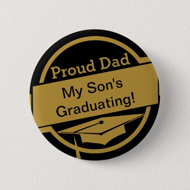 Badge Rond 5 Cm Bouton fier d'obtention du diplôme (Devant)