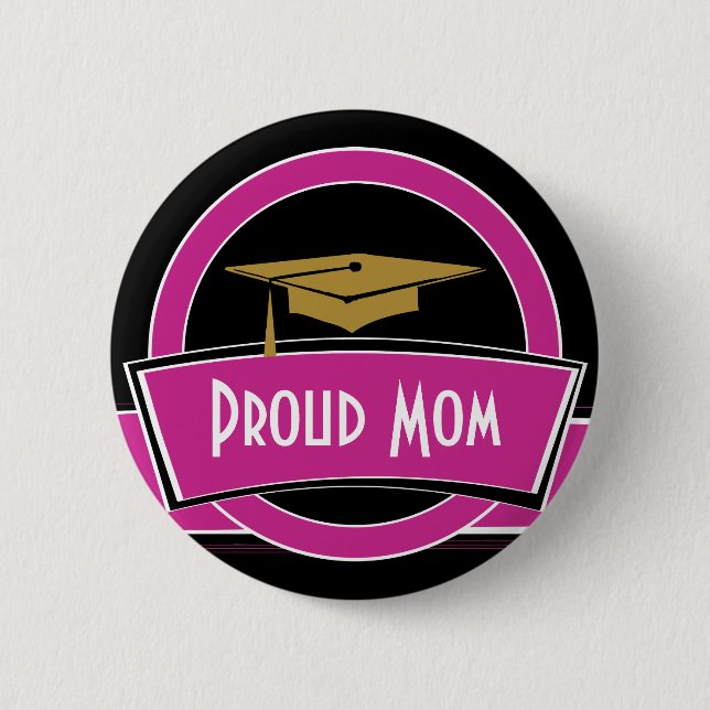 Badge Rond 5 Cm Bouton fier d'obtention du diplôme de diplômé de (Devant)