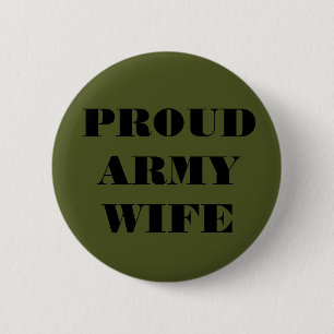 Badge Rond 5 Cm Bouton Fière épouse de l'armée