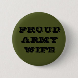 Badge Rond 5 Cm Bouton Fière épouse de l'armée