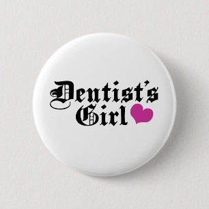 Badge Rond 5 Cm Bouton Fille Dentiste