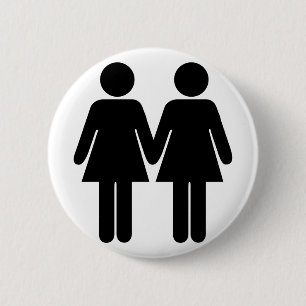 Badge Rond 5 Cm Bouton Fille + Fille