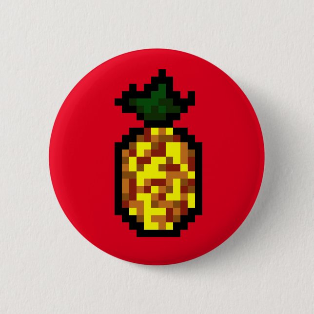 Badge Rond 5 Cm bouton fin gourmet-mignon d'ananas (Devant)