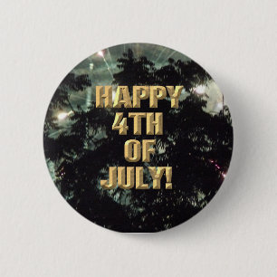 Badge Rond 5 Cm Bouton Fireworks 13 4 juillet