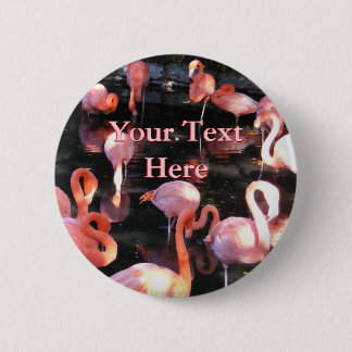 Badge Rond 5 Cm Bouton Flamant rose
