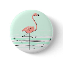 Bouton Flamant rose vert