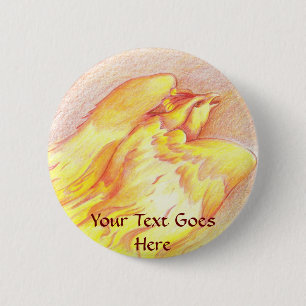 Badge Rond 5 Cm Bouton flamboyant Phoenix