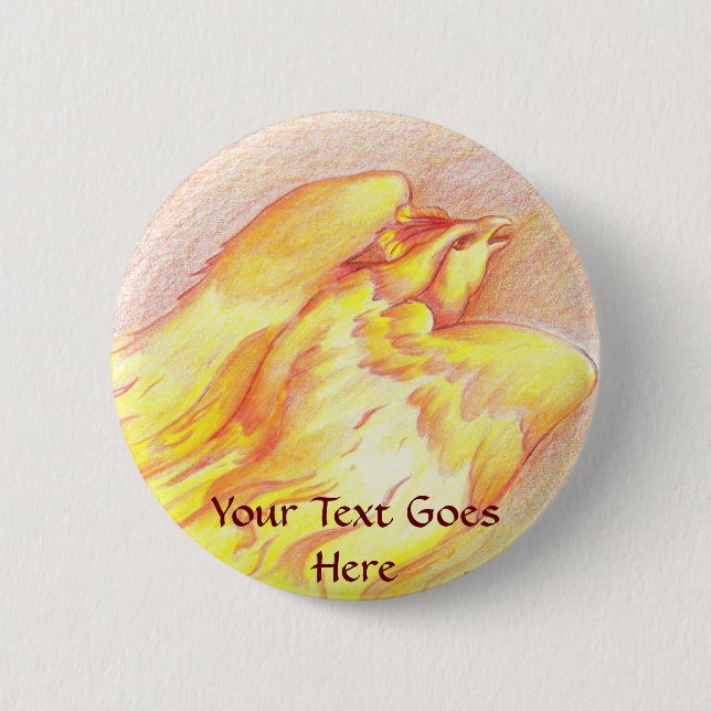 Badge Rond 5 Cm Bouton flamboyant Phoenix (Devant)