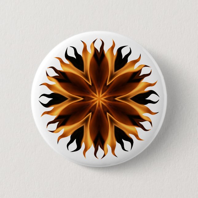 Badge Rond 5 Cm Bouton Flames (Devant)