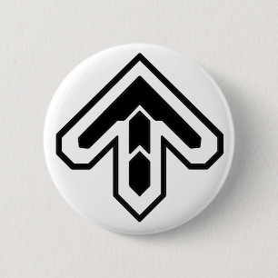 Badge Rond 5 Cm Bouton fléché DDR