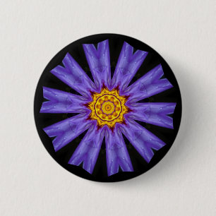 Badge Rond 5 Cm Bouton Fleur