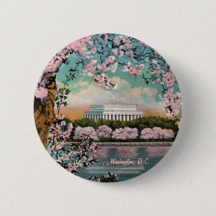 Badge Rond 5 Cm Bouton Fleur de cerise