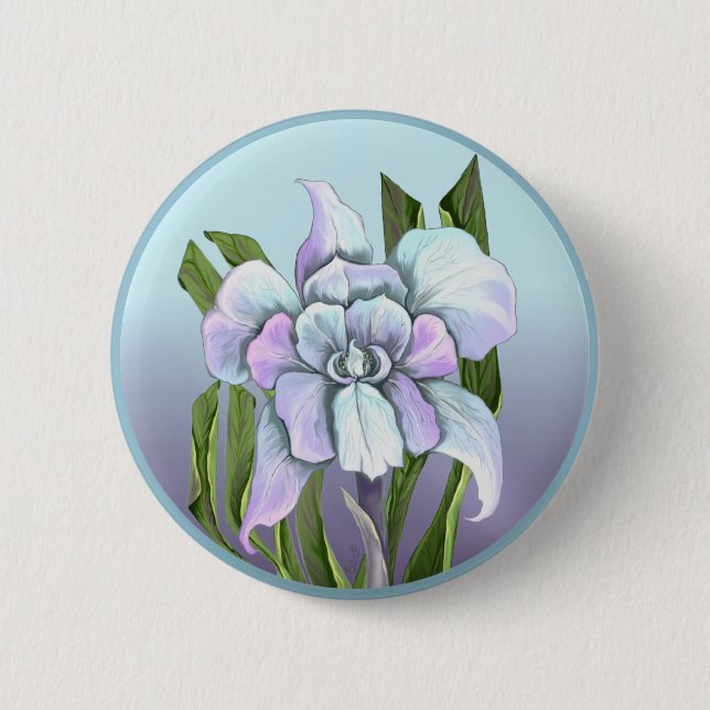 Badge Rond 5 Cm Bouton fleur Smeraldo (Devant)