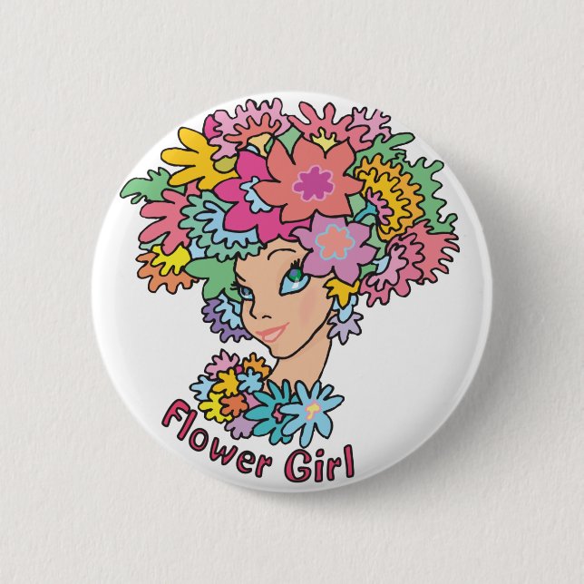 Badge Rond 5 Cm Bouton fleuri de demoiselle de honneur (Devant)