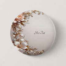 Bouton Fleurs Roses et Blanches Douces