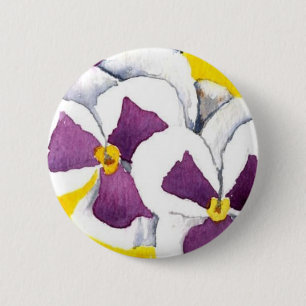 Badge Rond 5 Cm Bouton floral de la "pensée #4"