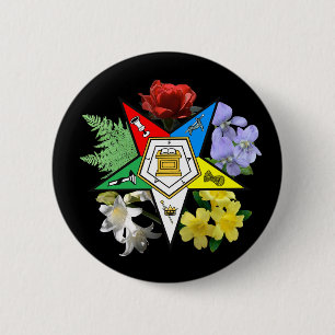 Badge Rond 5 Cm Bouton floral d'emblème d'OES