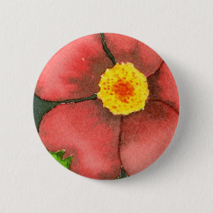 Badge Rond 5 Cm Bouton floral "Rose sauvage"