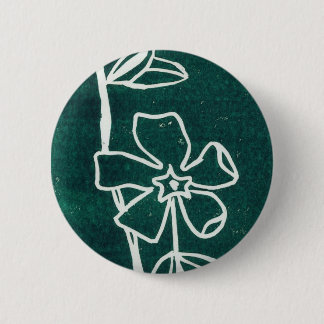Badge Rond 5 Cm Bouton floral "Vinca verte"