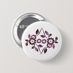 Badge Rond 5 Cm Bouton Flower