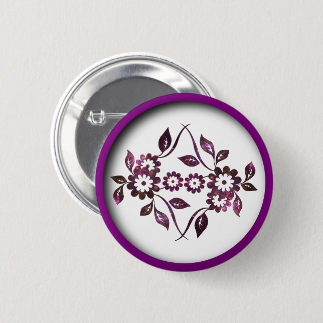 Badge Rond 5 Cm Bouton Flower (Devant & derrière)