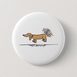 Badge Rond 5 Cm Bouton Flying Dachshund