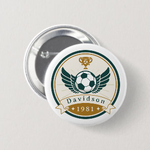 Badge Rond 5 Cm Bouton - Football - Personnalisé - Ajouter un nom