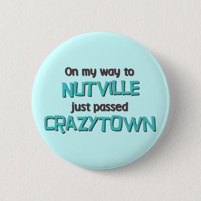Badge Rond 5 Cm Bouton fou (Devant)