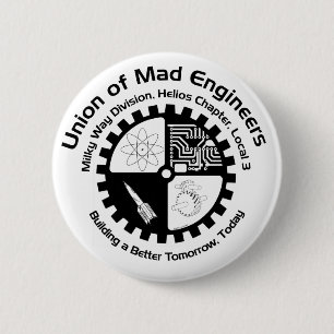 Badge Rond 5 Cm Bouton fou d'ingénieurs