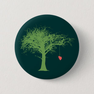 Badge Rond 5 Cm Bouton fragile de coeur